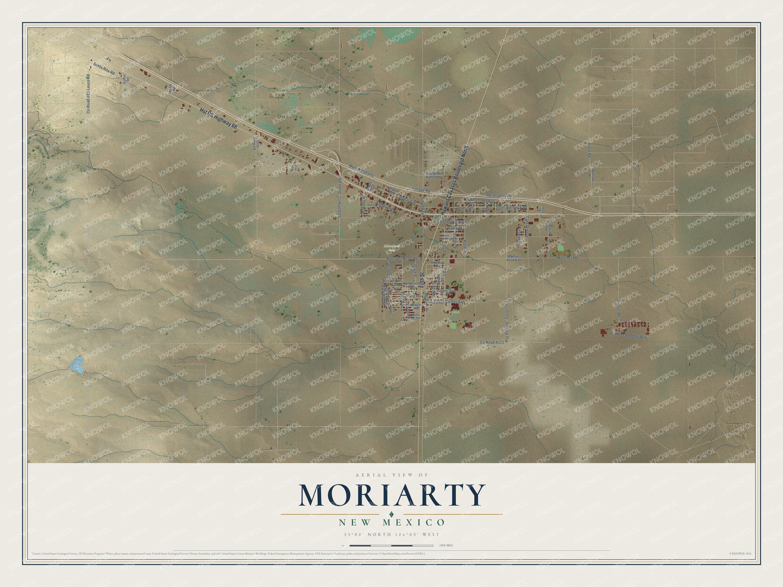 Watermarked full-map preview of Moriarty, New Mexico