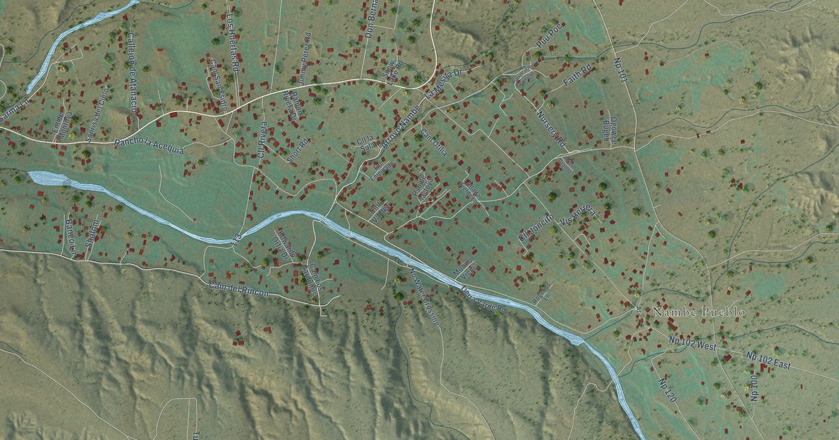 Map of Nambe, New Mexico in 2026