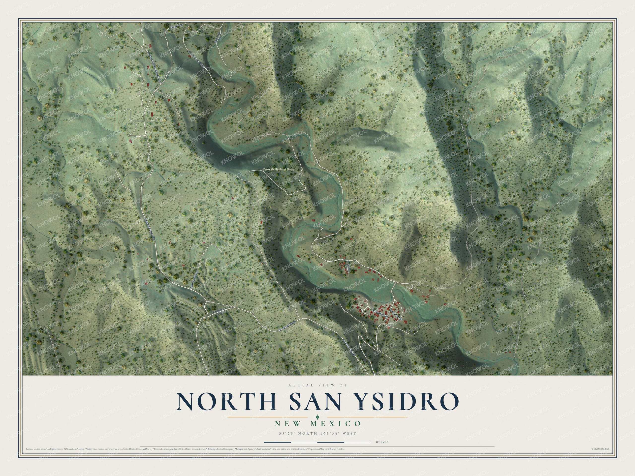 Watermarked full-map preview of North San Ysidro, New Mexico