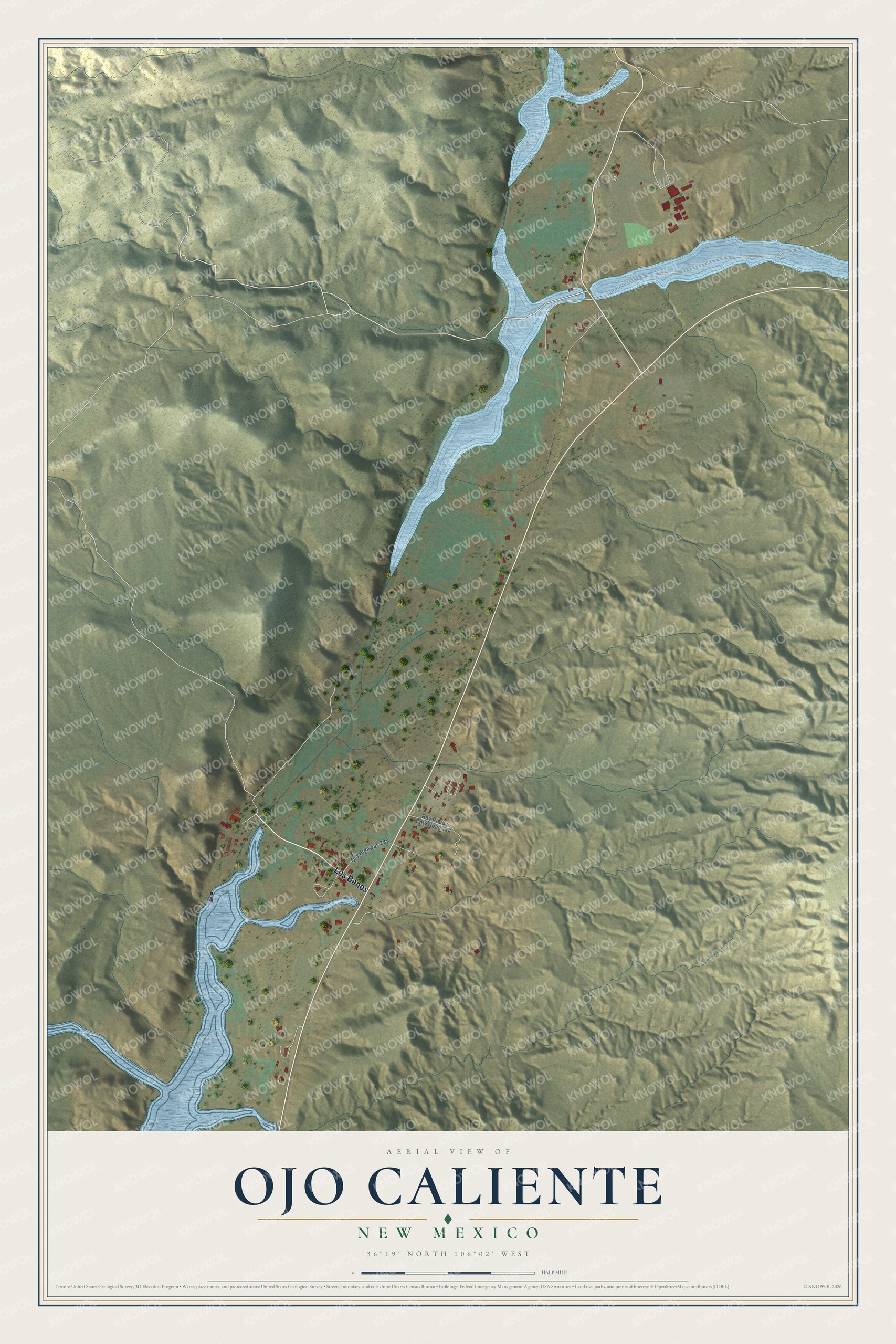 Watermarked full-map preview of Ojo Caliente, New Mexico