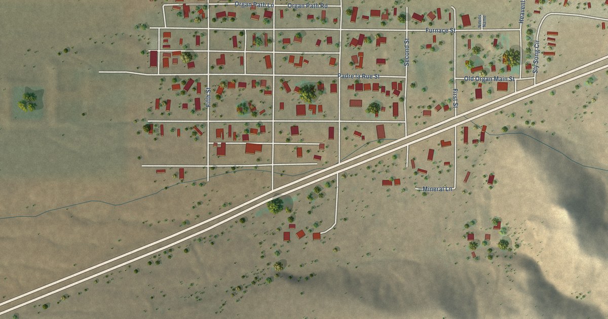 Map of Organ, New Mexico in 2026
