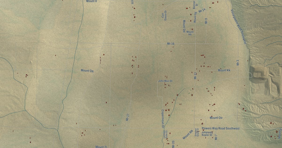 Map of Pajarito Mesa, New Mexico in 2026