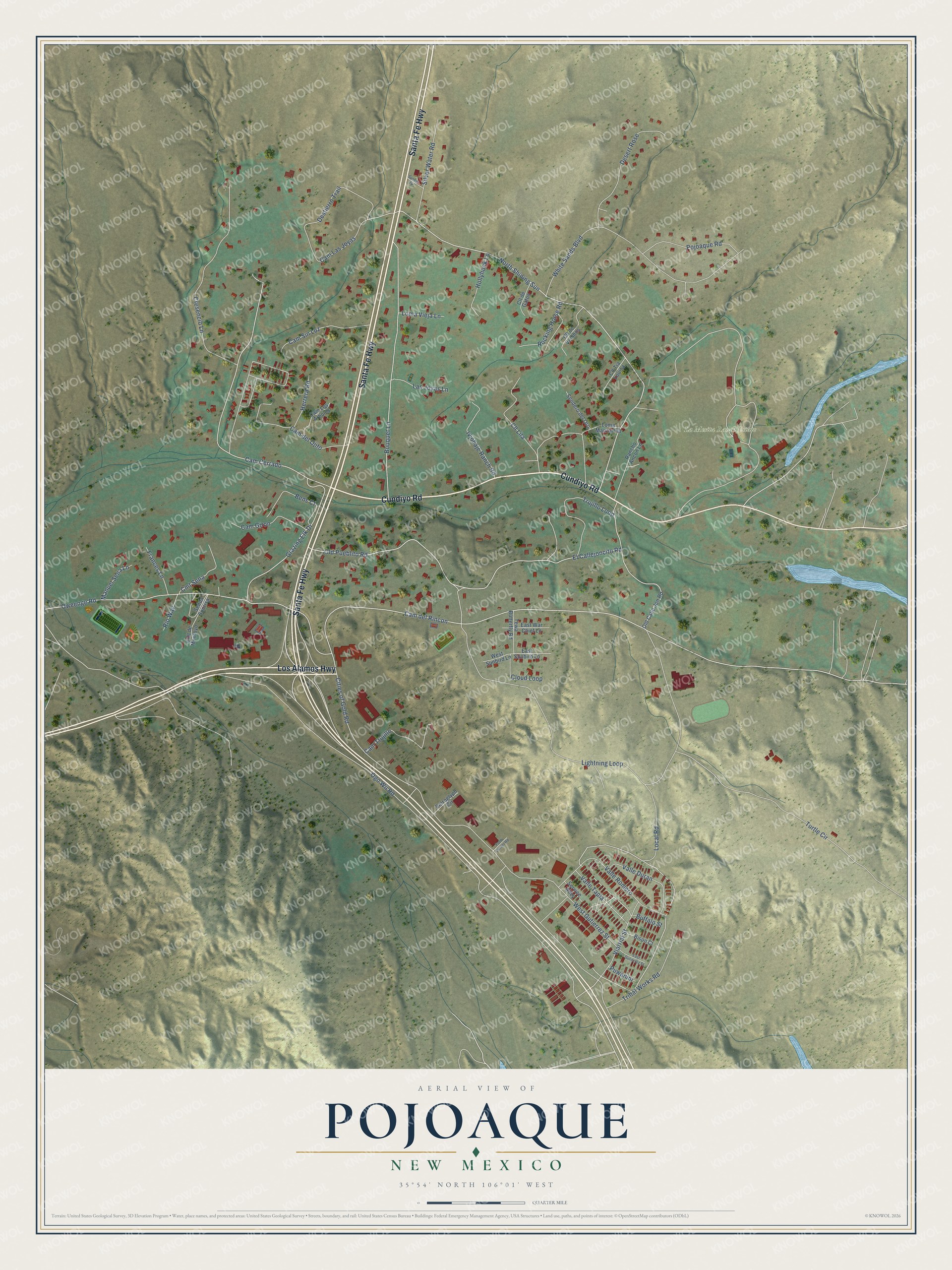 Watermarked full-map preview of Pojoaque, New Mexico