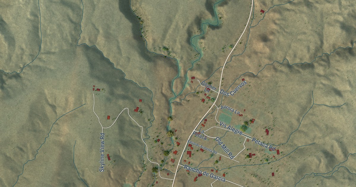 Map of Ponderosa, New Mexico in 2026