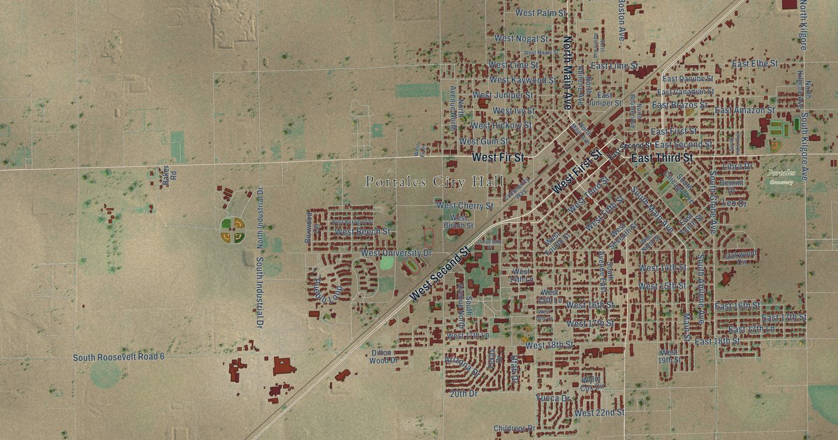 Map of Portales, New Mexico in 2026