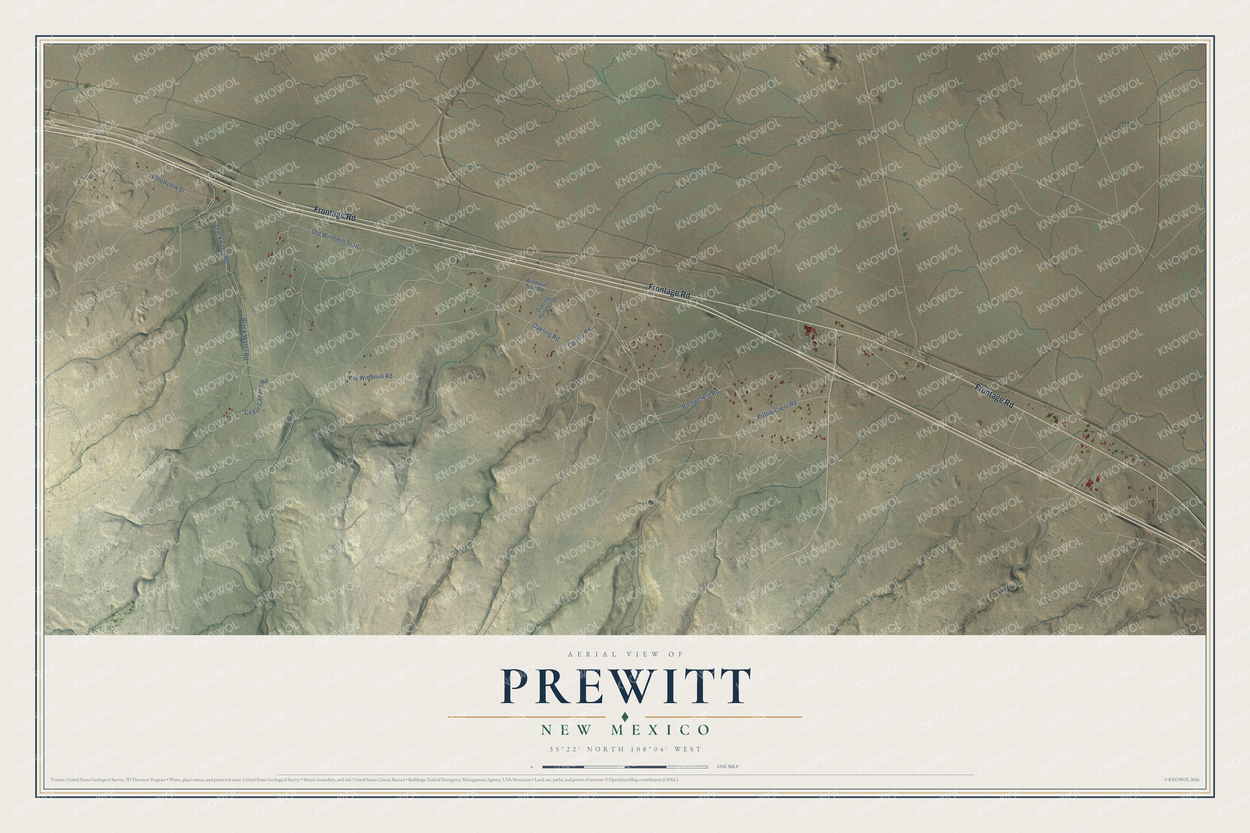 Watermarked full-map preview of Prewitt, New Mexico