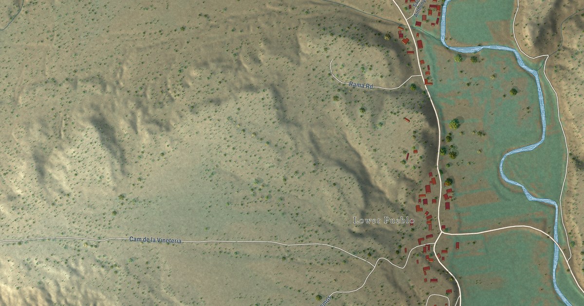 Map of Pueblo, New Mexico in 2026