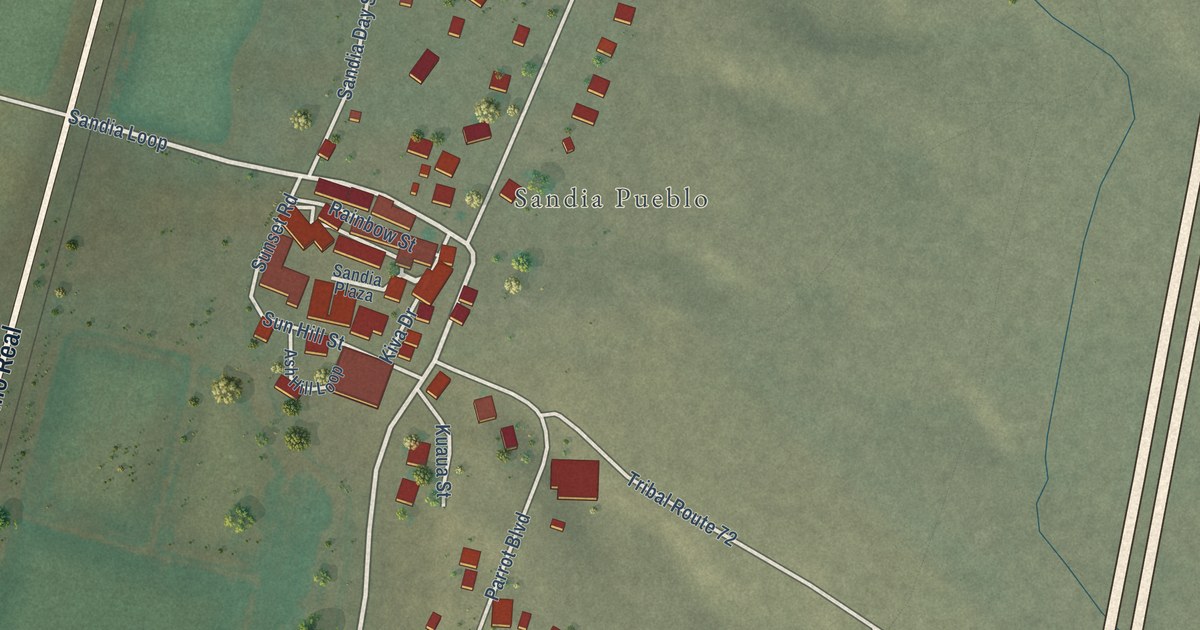 Map of Pueblo of Sandia Village, New Mexico in 2026