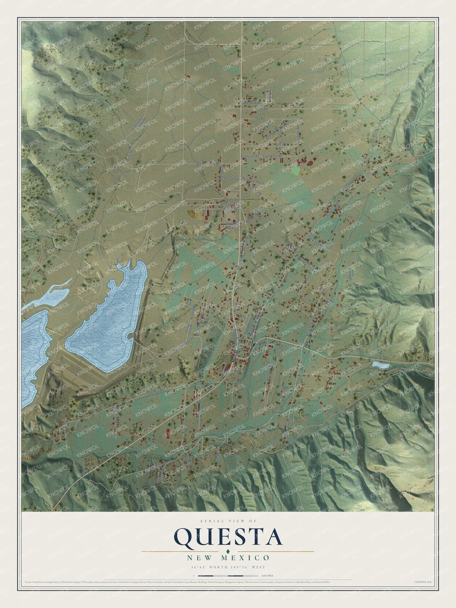 Watermarked full-map preview of Questa, New Mexico