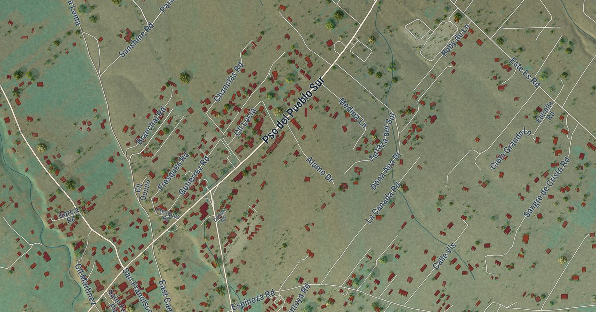 Map of Ranchos de Taos, New Mexico in 2026