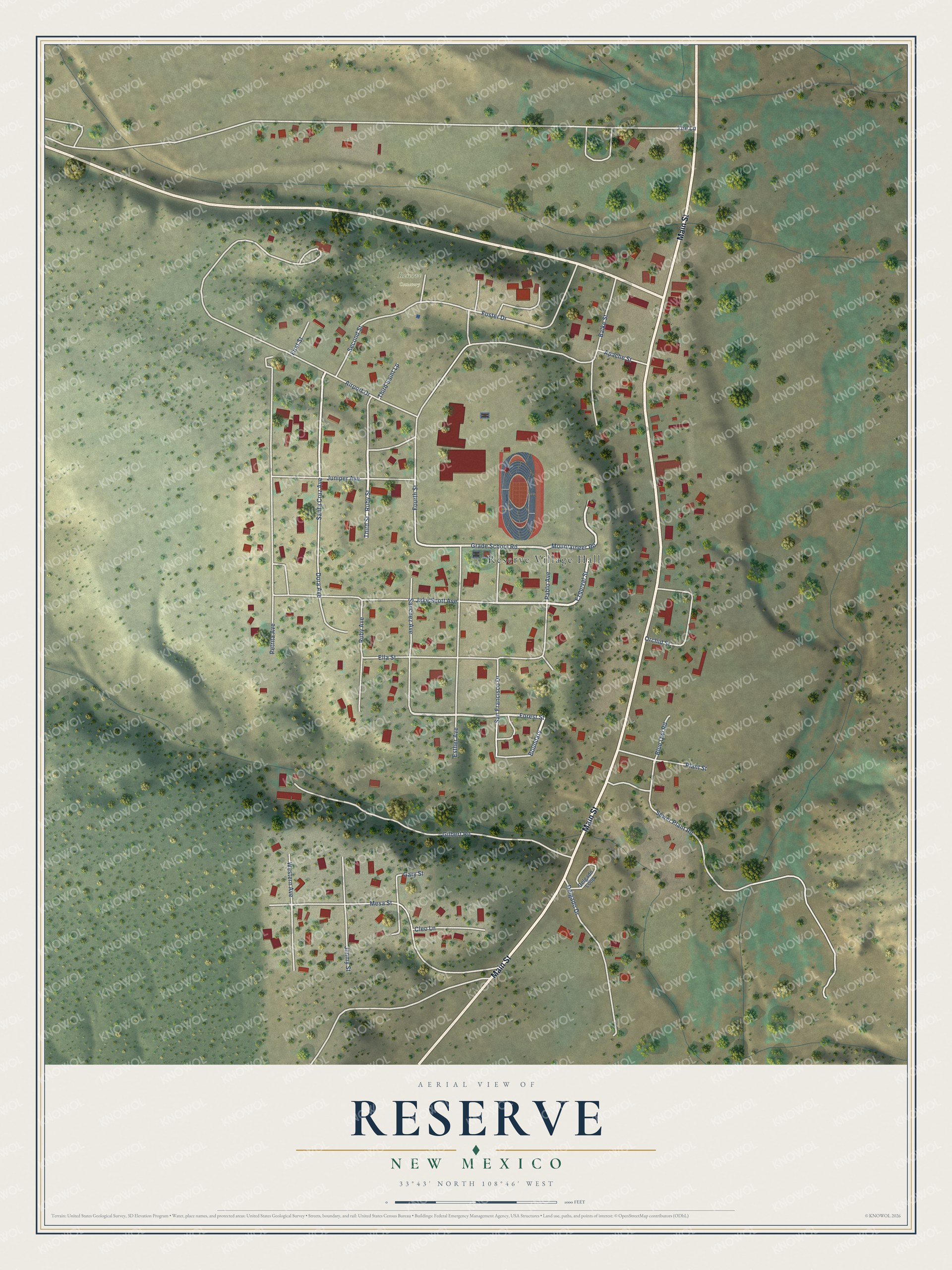 Watermarked full-map preview of Reserve, New Mexico