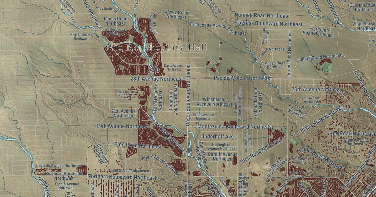 Map of Rio Rancho, New Mexico in 2026