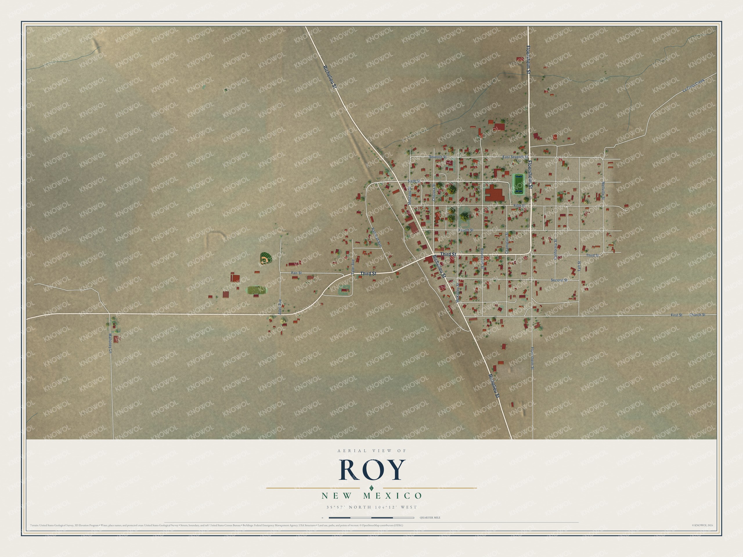 Watermarked full-map preview of Roy, New Mexico