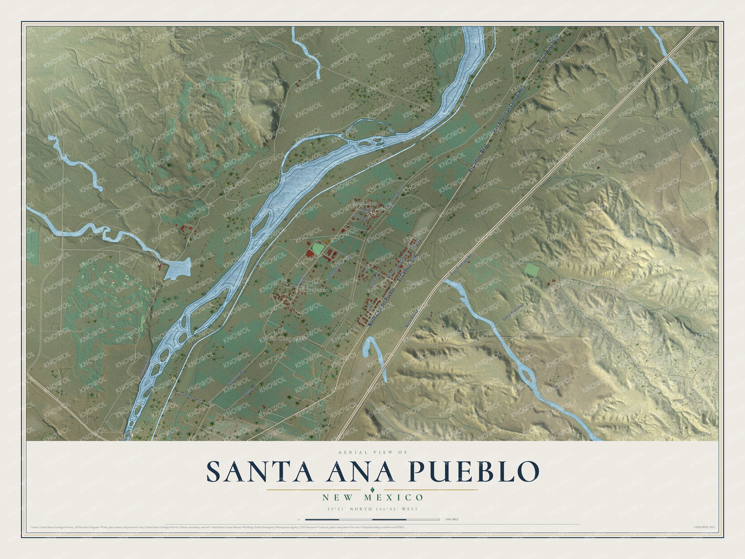 Watermarked full-map preview of Santa Ana Pueblo, New Mexico