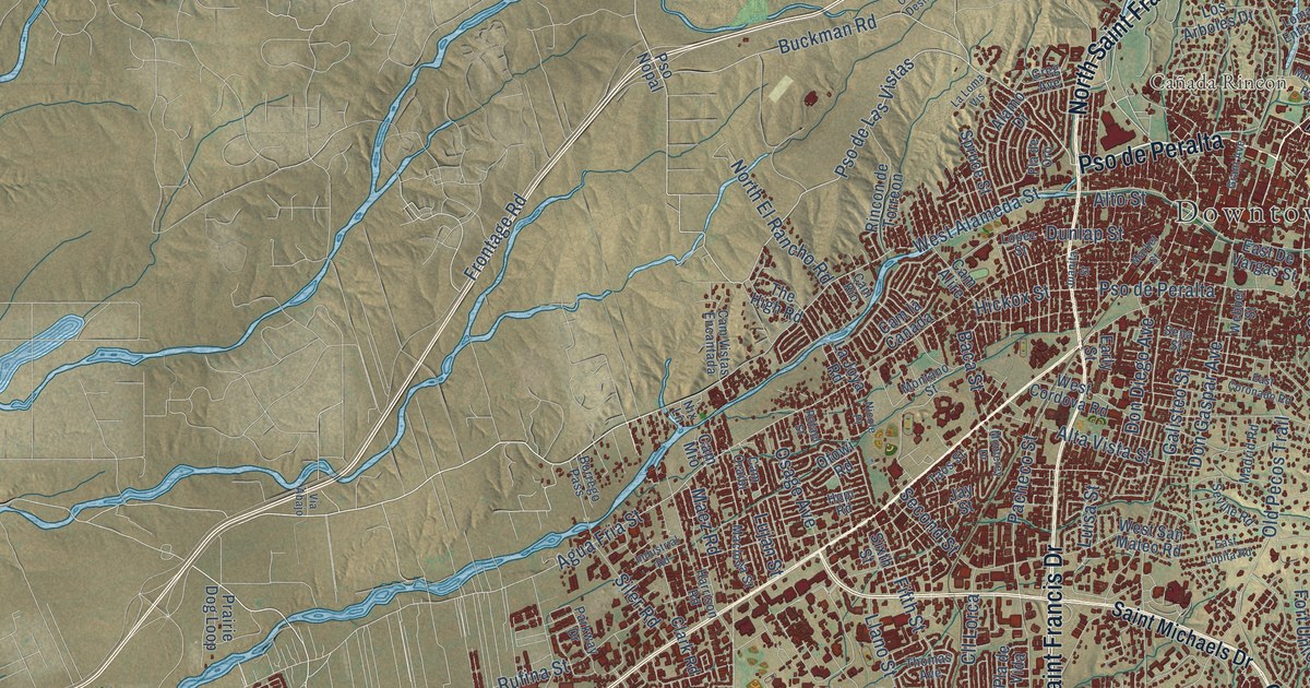 Map of Santa Fe, New Mexico in 2026