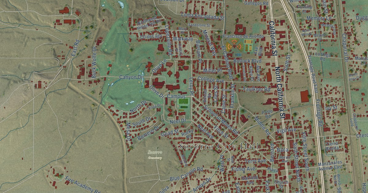 Map of Socorro, New Mexico in 2026