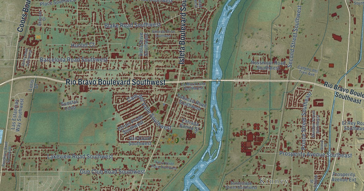 Map of South Valley, New Mexico in 2026