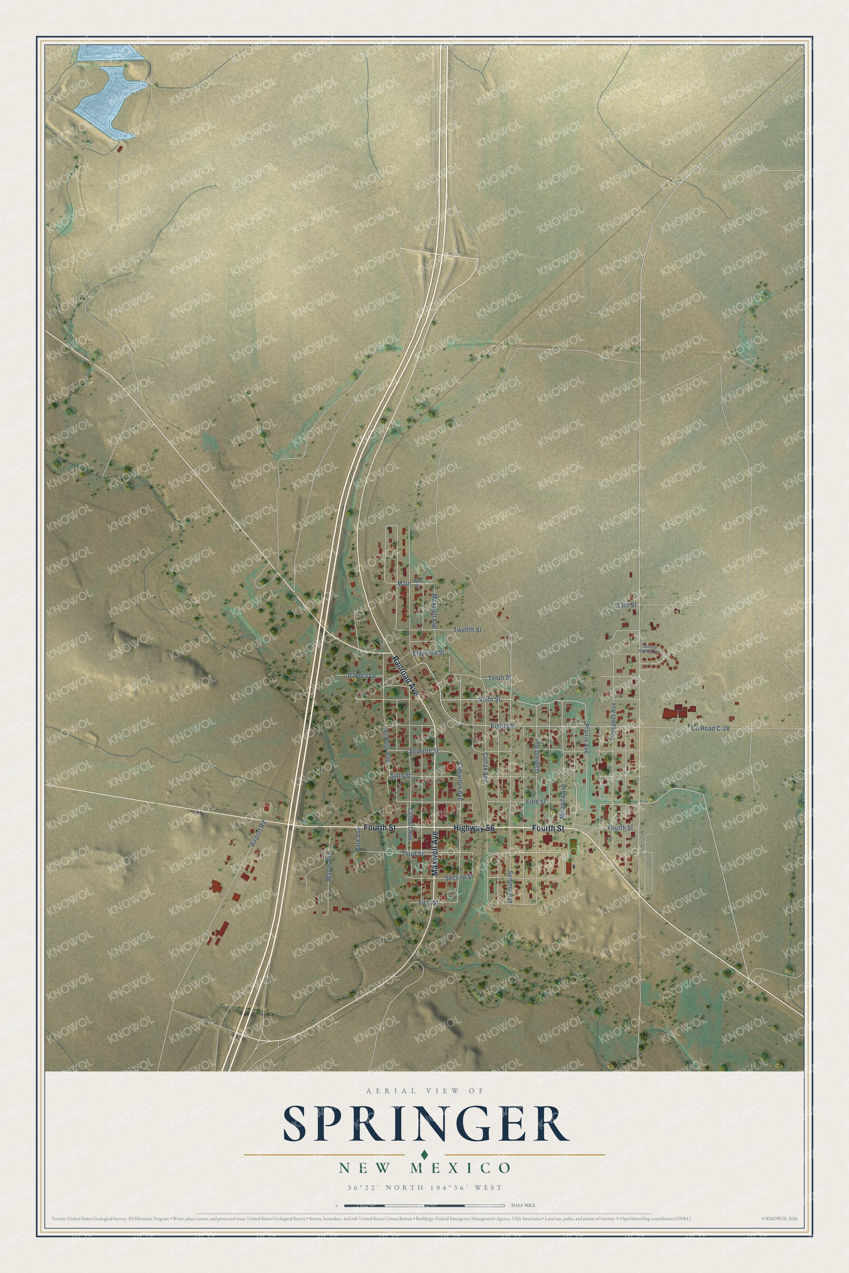 Watermarked full-map preview of Springer, New Mexico