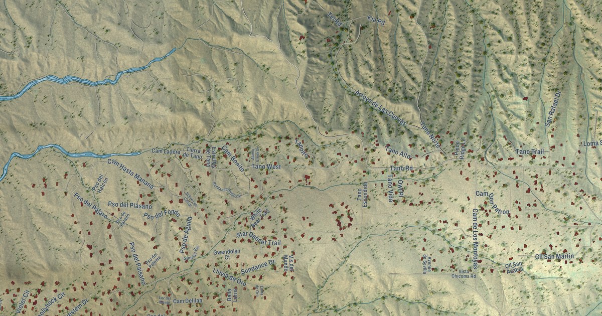 Map of Tano Road, New Mexico in 2026