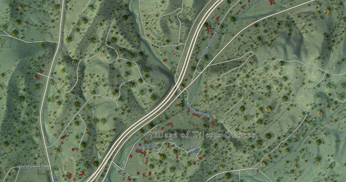 Map of Tijeras, New Mexico in 2026