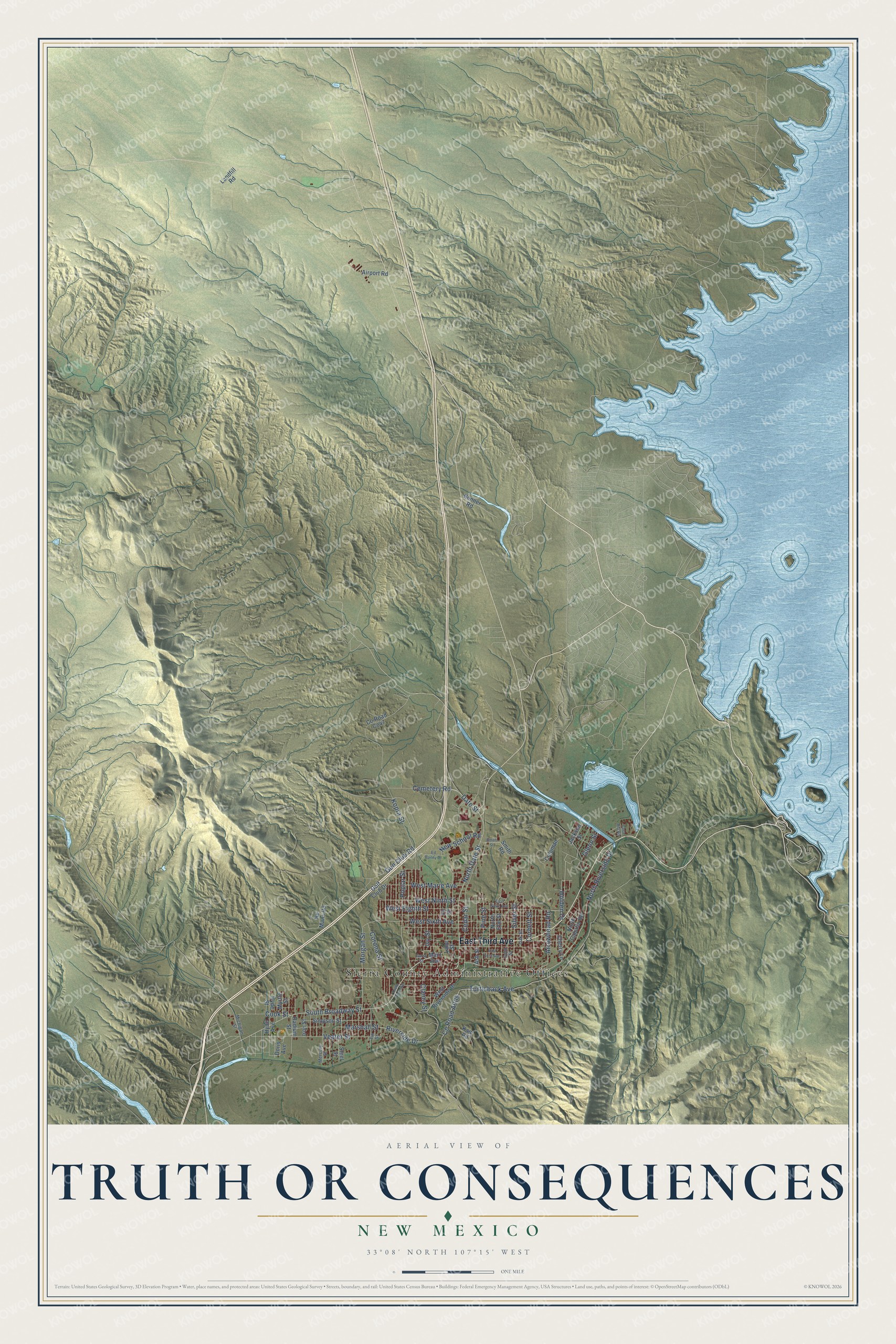 Watermarked full-map preview of Truth or Consequences, New Mexico