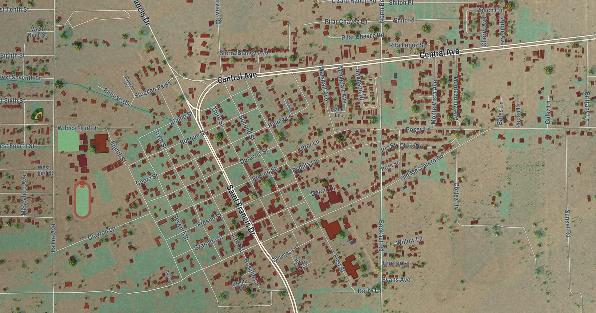 Map of Tularosa, New Mexico in 2026