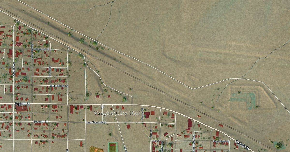 Map of Vaughn, New Mexico in 2026
