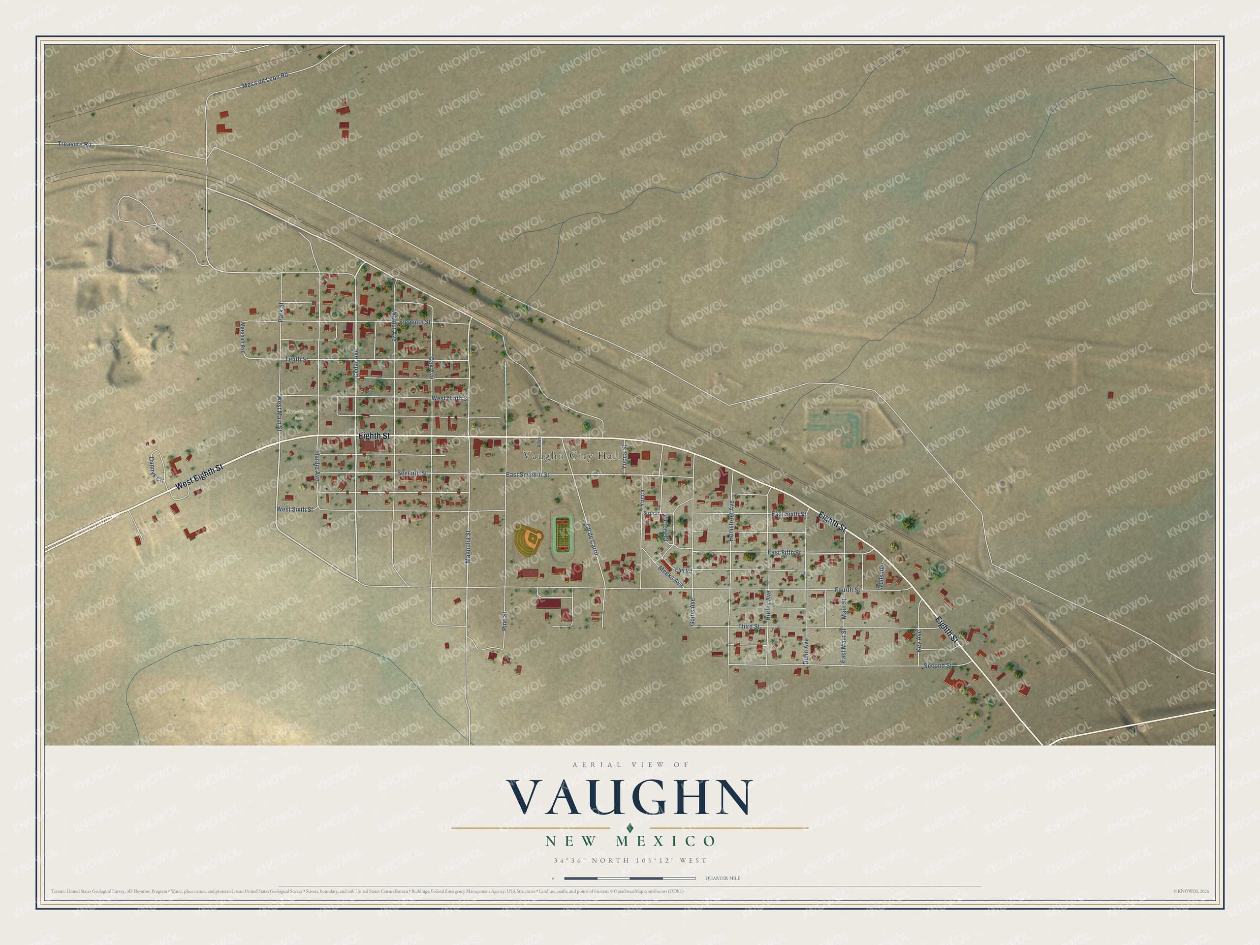 Watermarked full-map preview of Vaughn, New Mexico