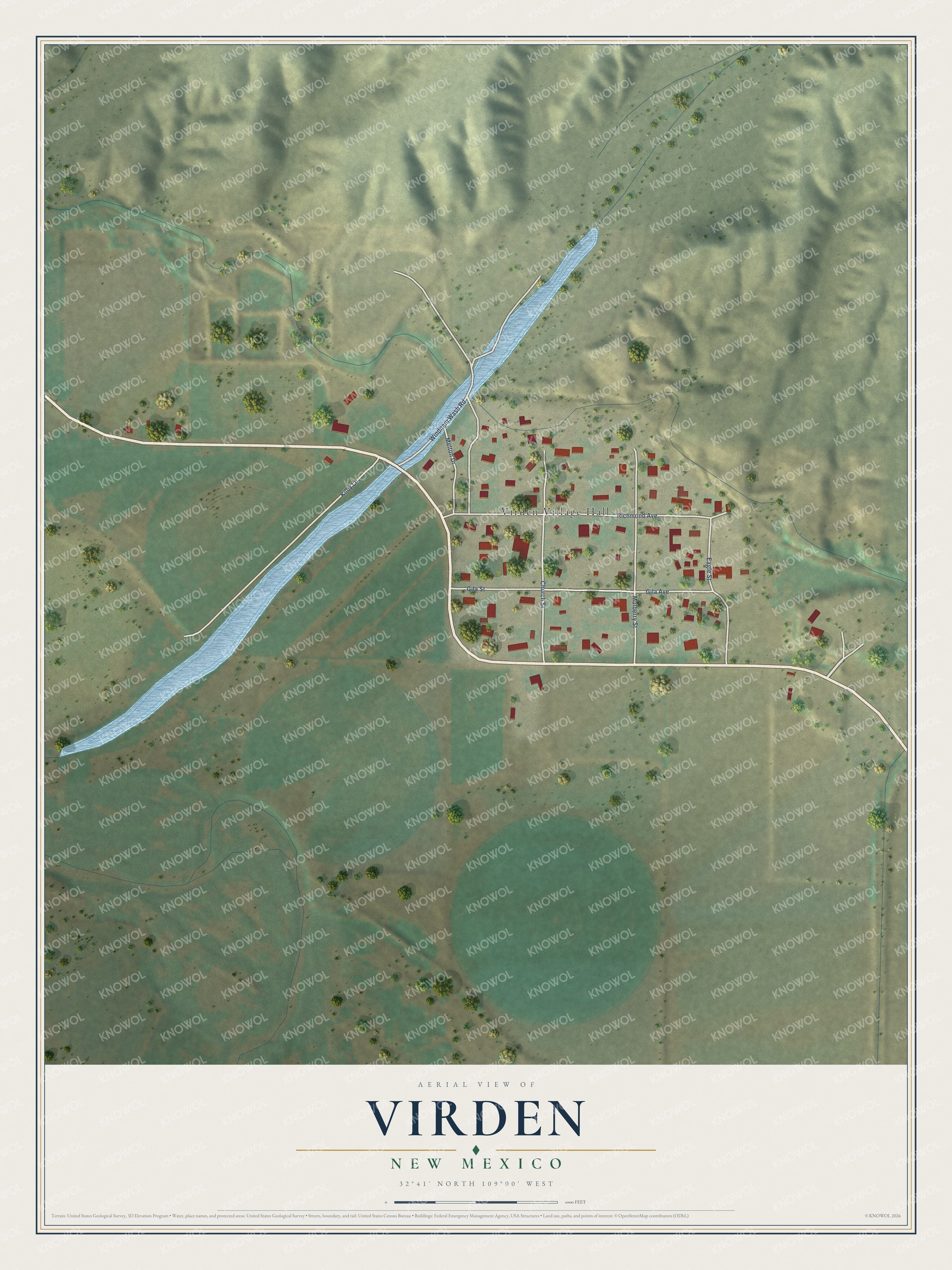 Watermarked full-map preview of Virden, New Mexico