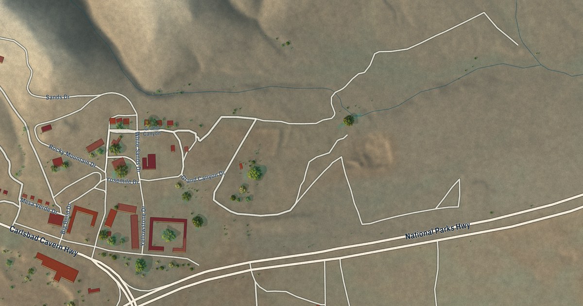Map of Whites City, New Mexico in 2026