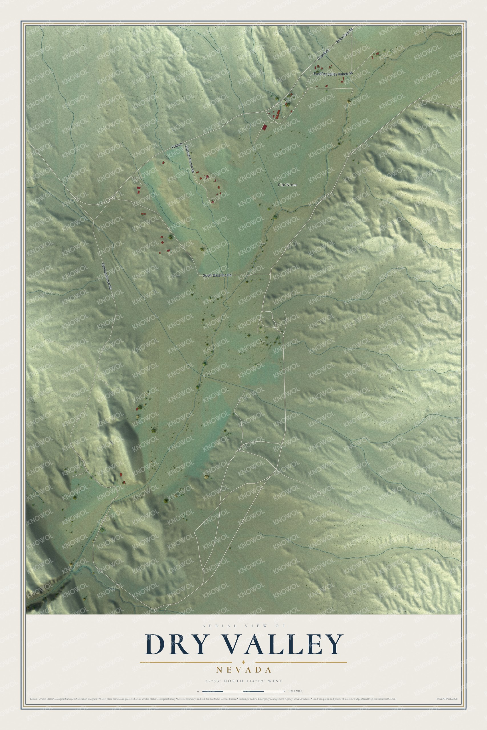 Watermarked full-map preview of Dry Valley, Nevada