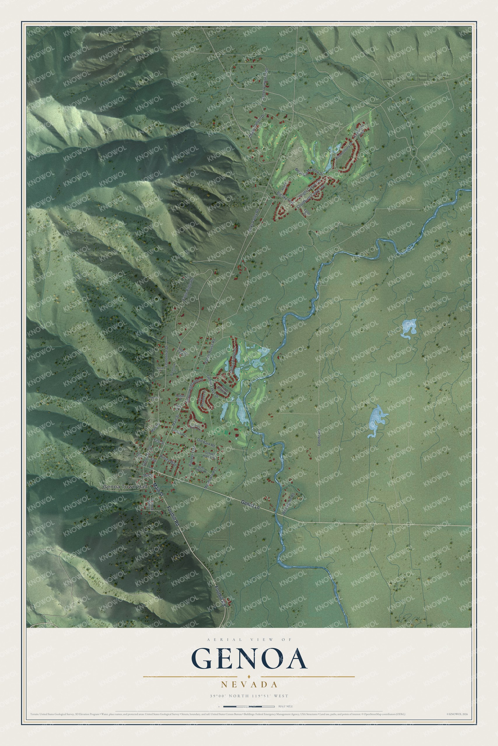 Watermarked full-map preview of Genoa, Nevada