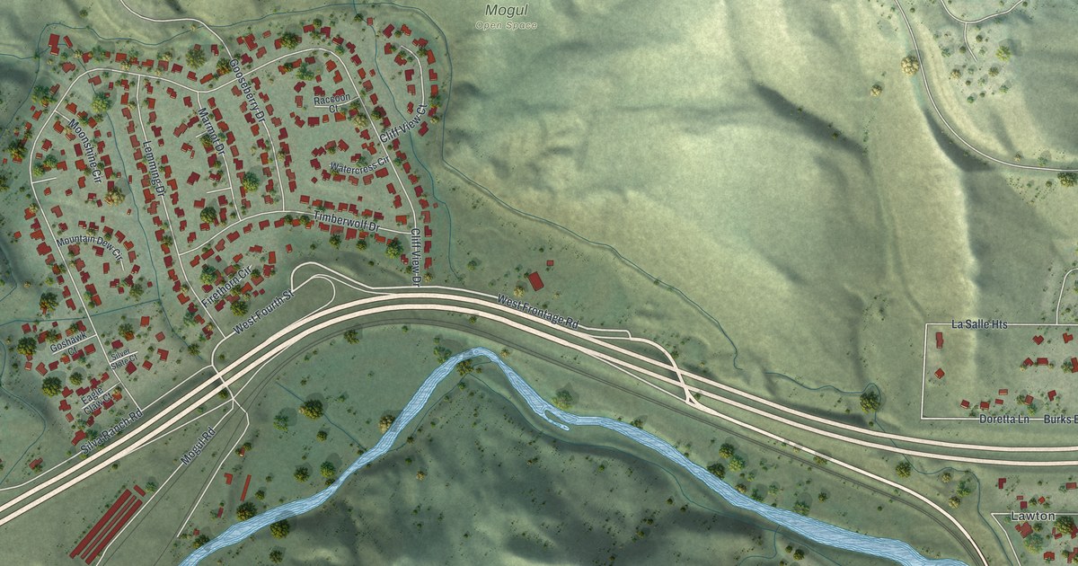Map of Mogul, Nevada in 2026