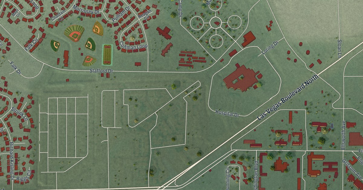 Map of Nellis AFB, Nevada in 2026