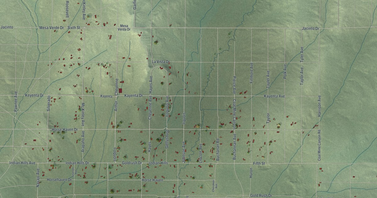 Map of Ryndon, Nevada in 2026