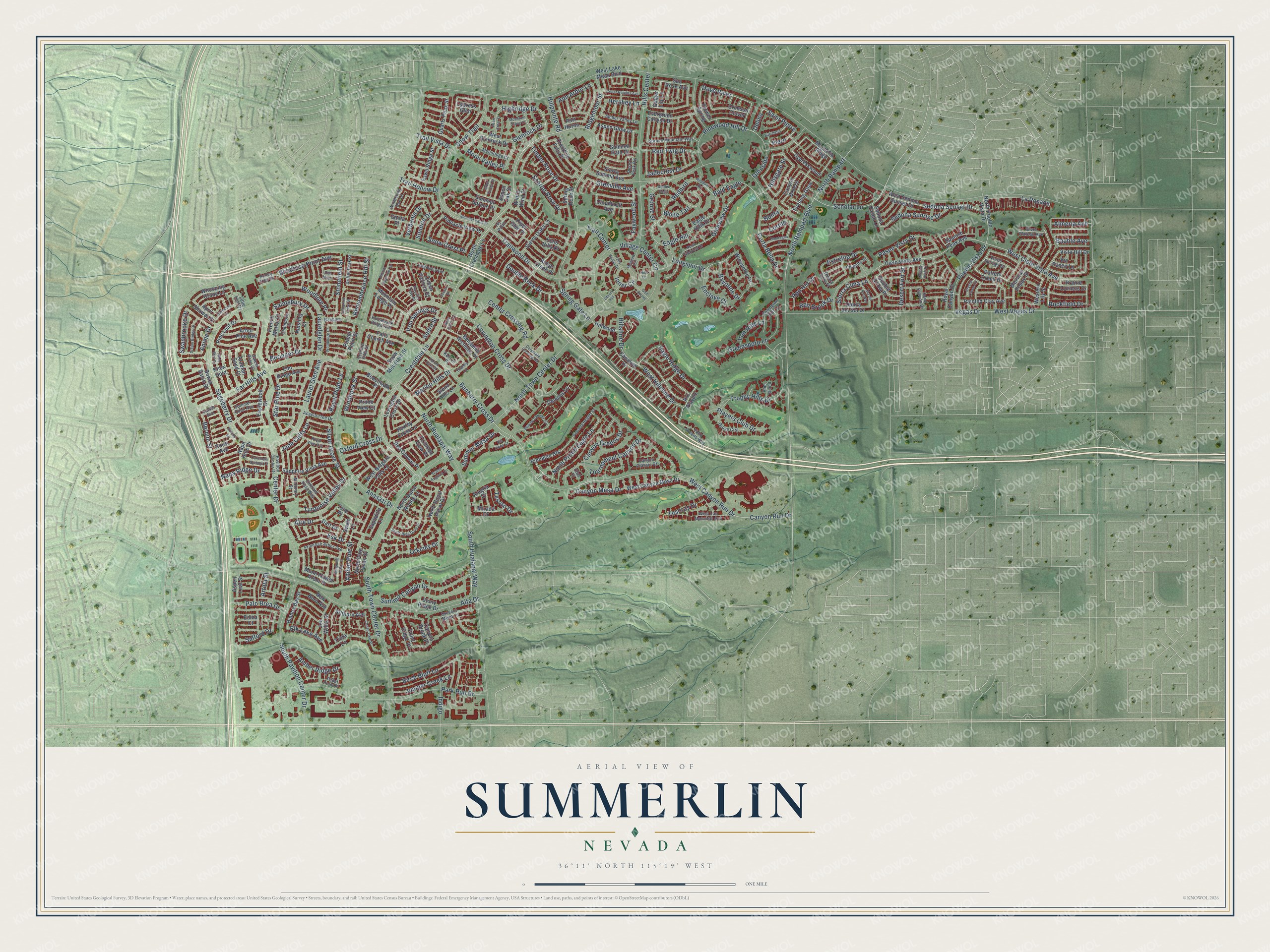 Watermarked full-map preview of Summerlin, Nevada