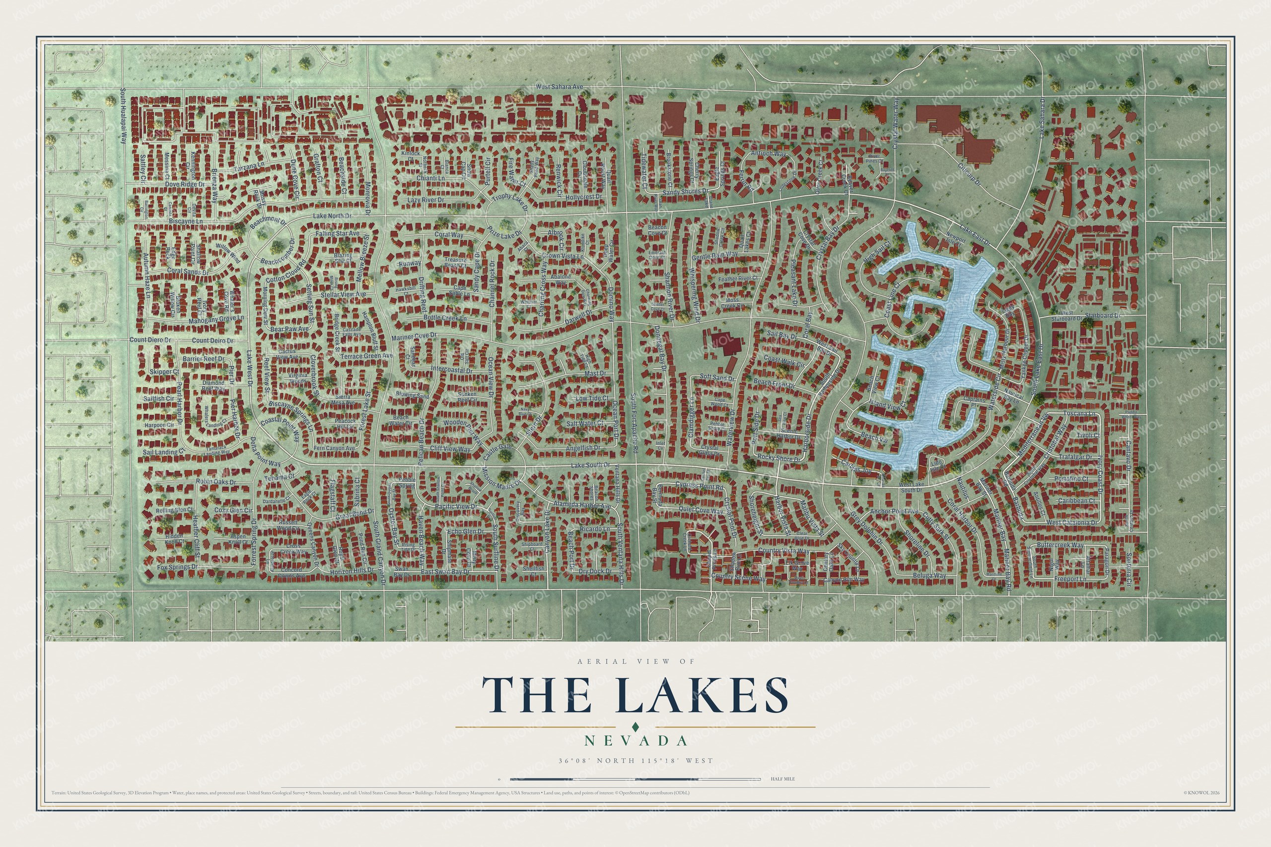 Watermarked full-map preview of The Lakes, Nevada
