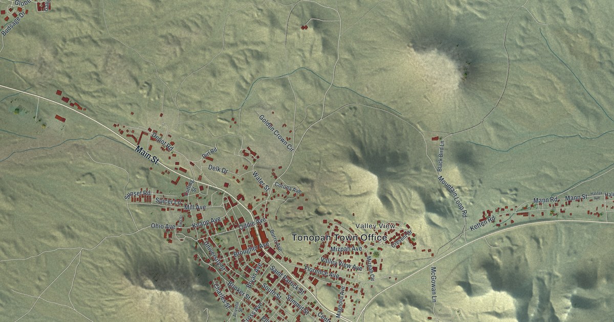 Map of Tonopah, Nevada in 2026