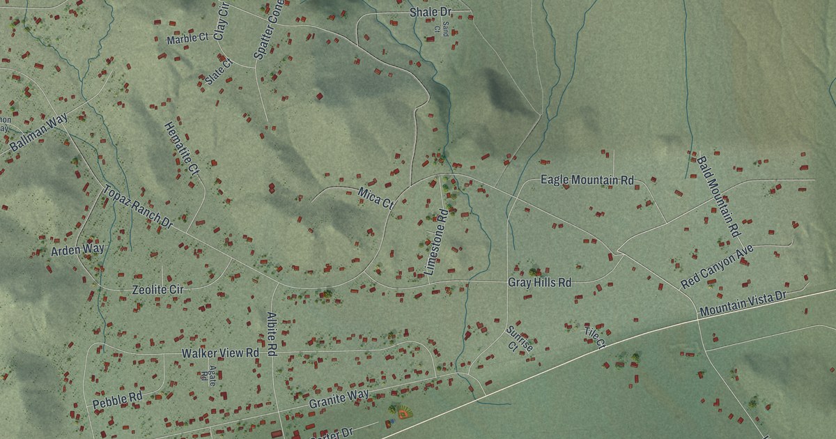 Map of Topaz Ranch Estates, Nevada in 2026