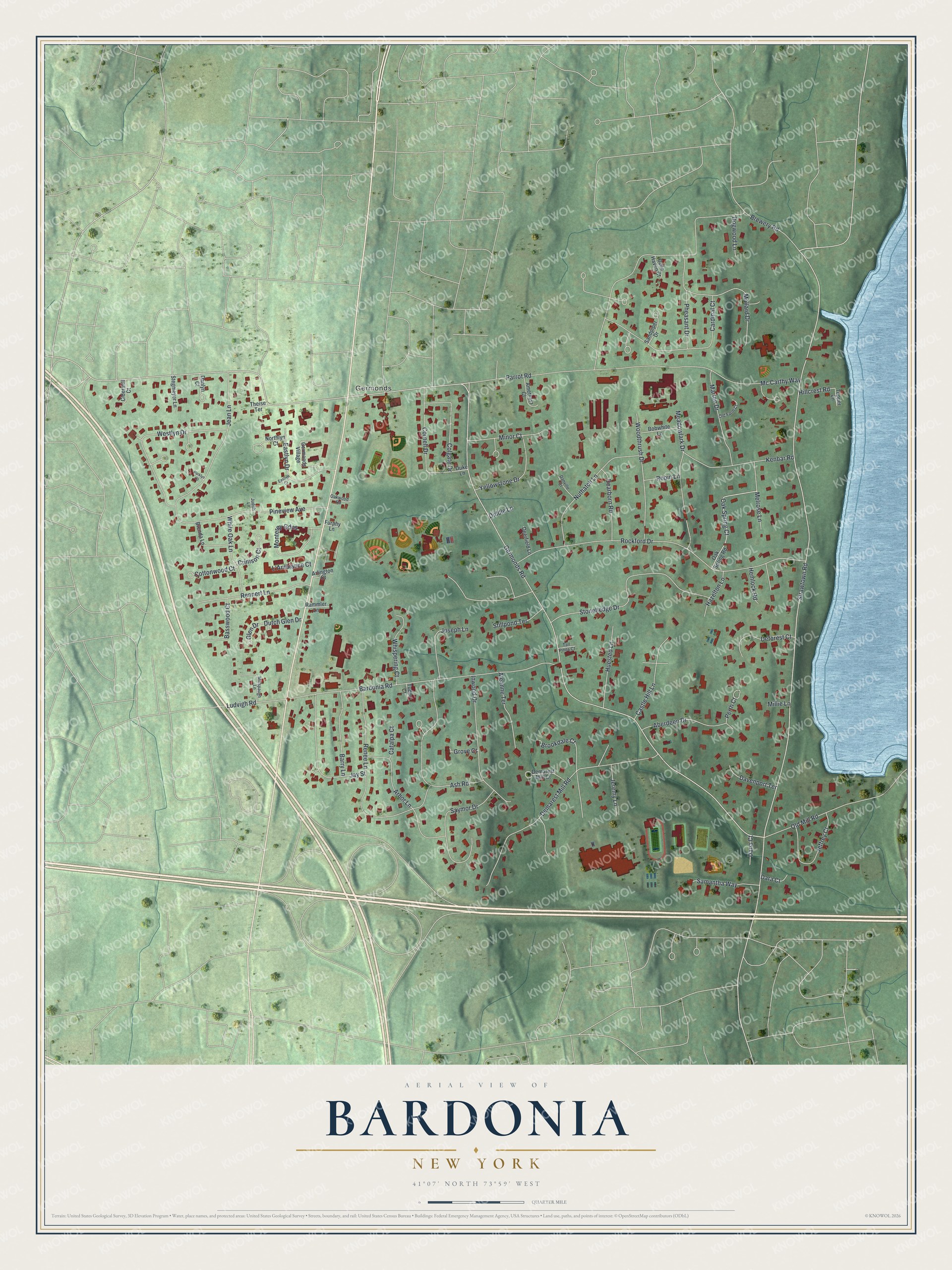 Watermarked full-map preview of Bardonia, New York