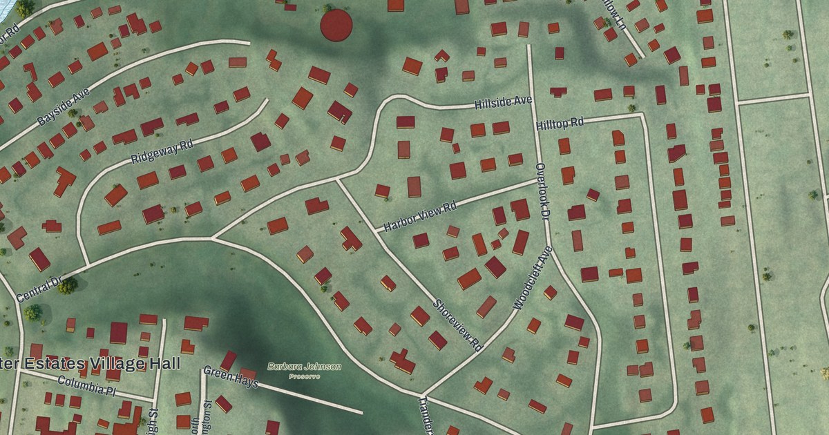 Map of Baxter Estates, New York in 2026