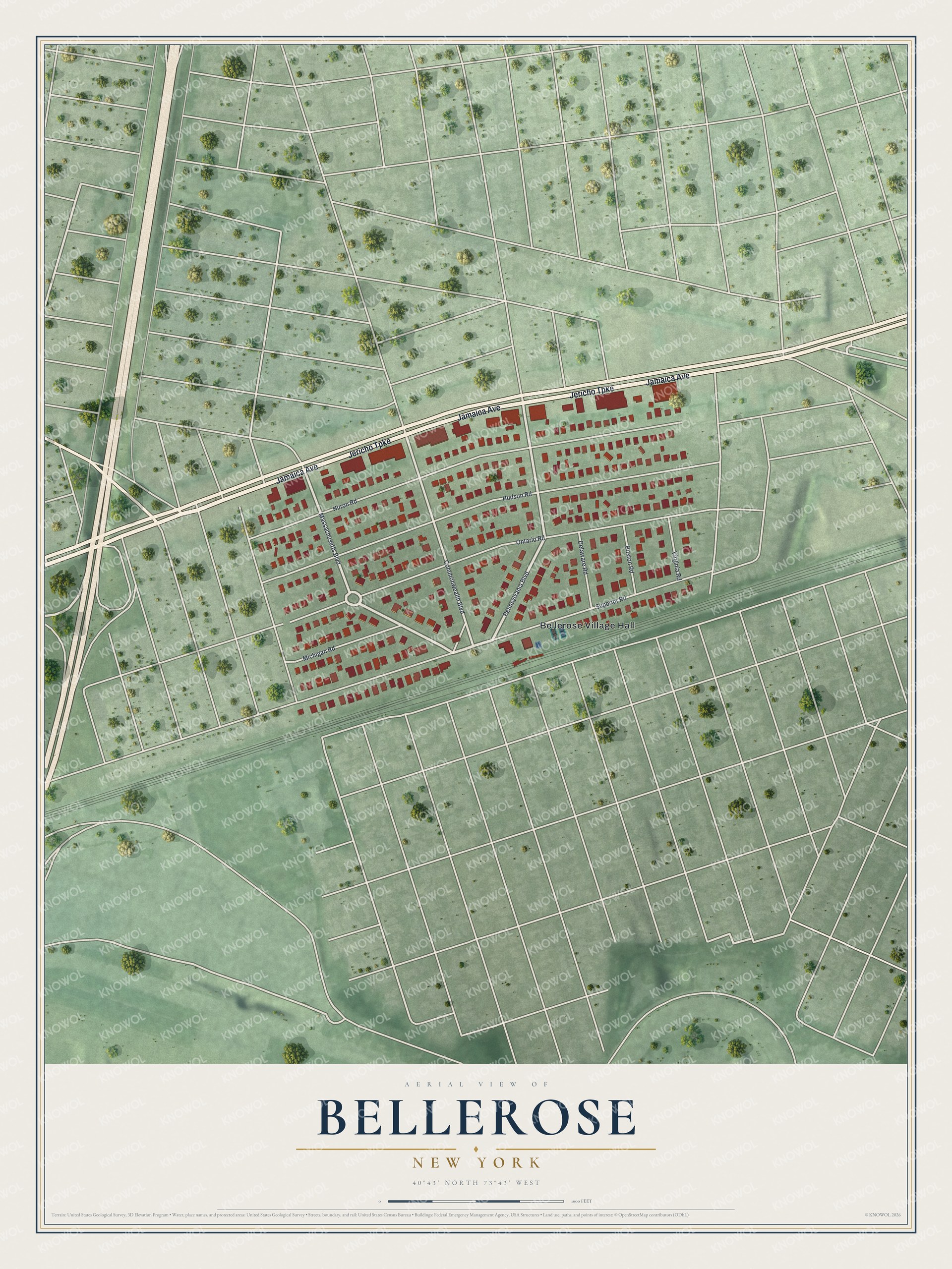 Watermarked full-map preview of Bellerose, New York