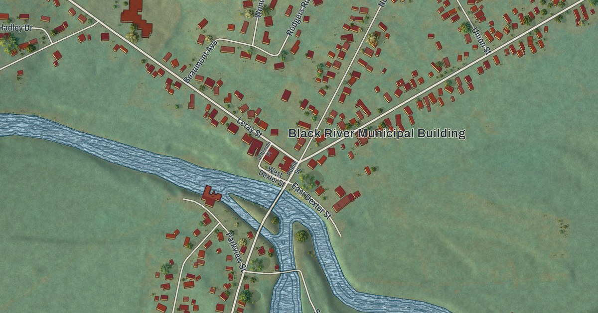 Map of Black River, New York in 2026