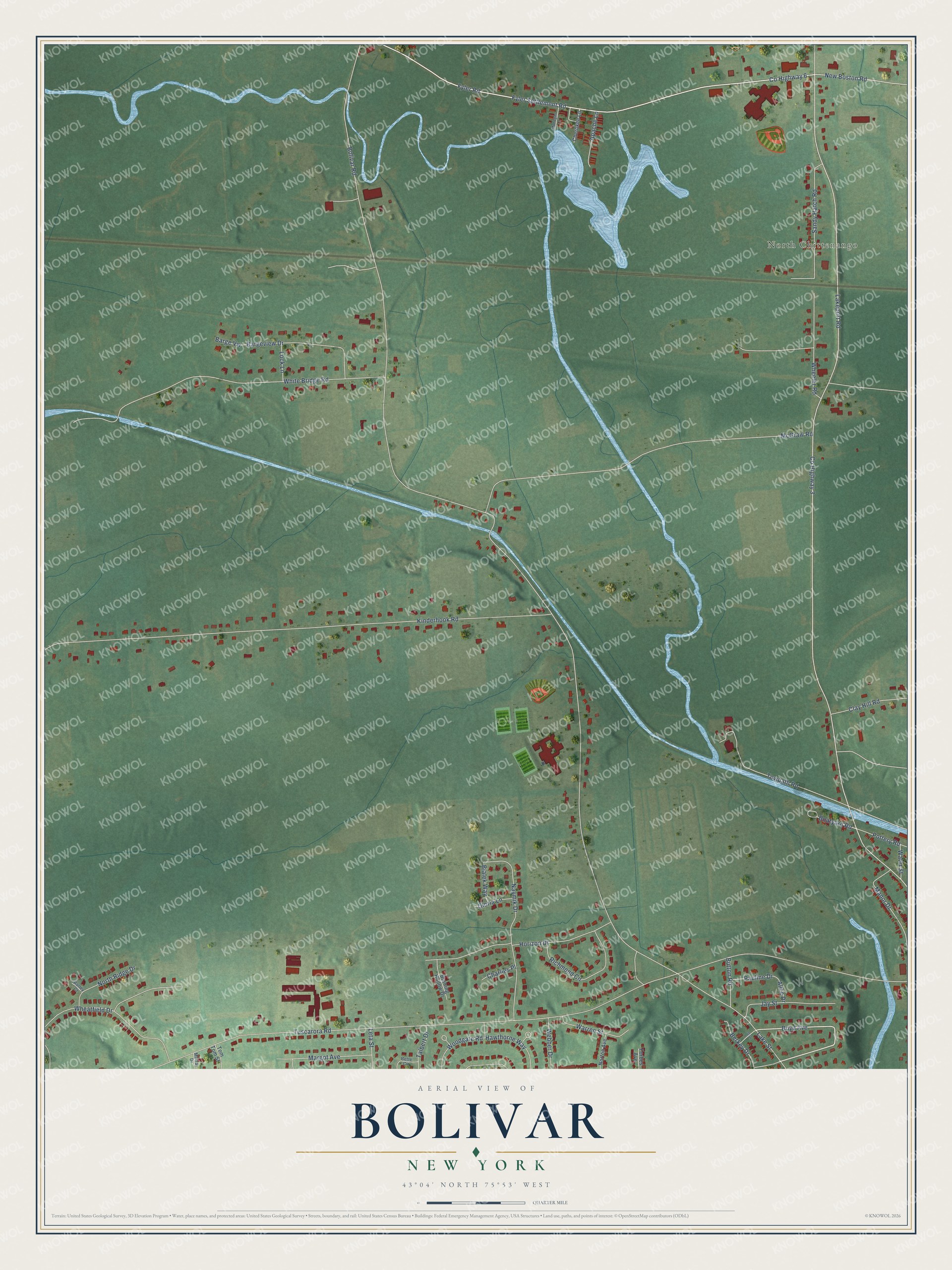 Watermarked full-map preview of Bolivar, New York