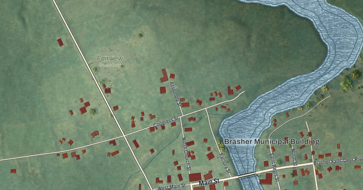 Map of Brasher Falls, New York in 2026