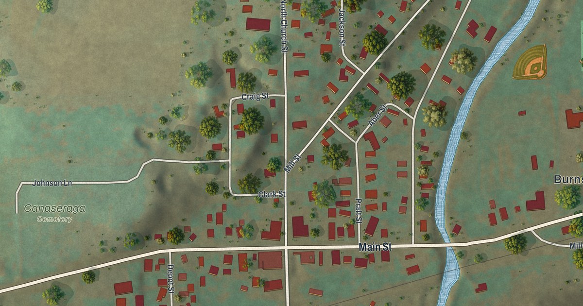 Map of Canaseraga, New York in 2026