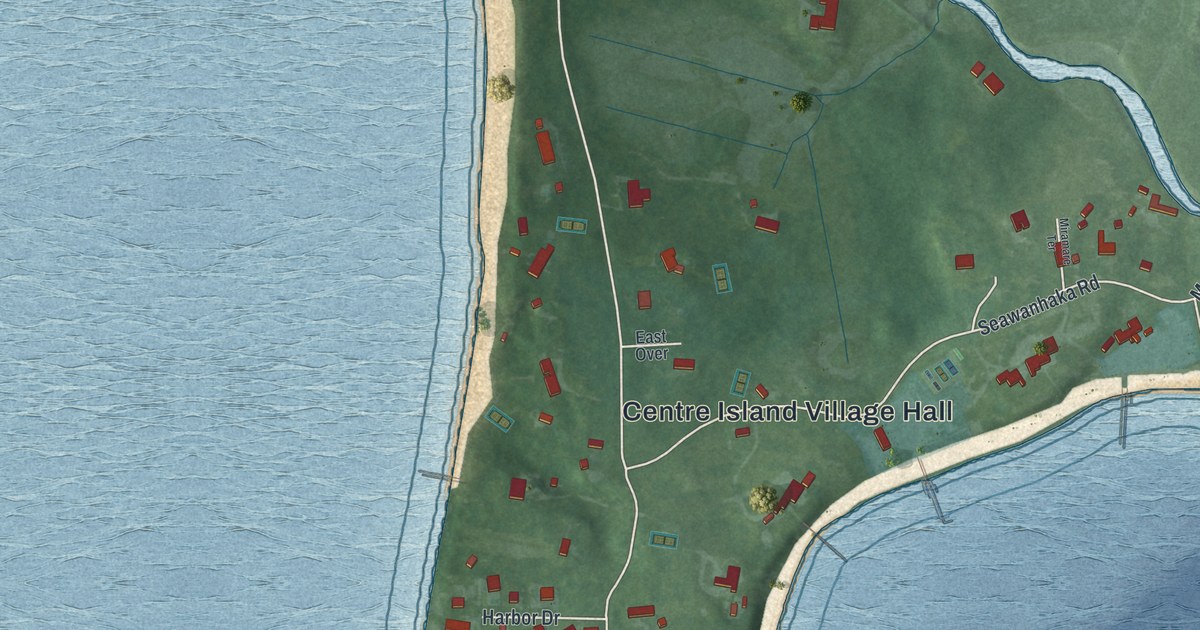 Map of Centre Island, New York in 2026