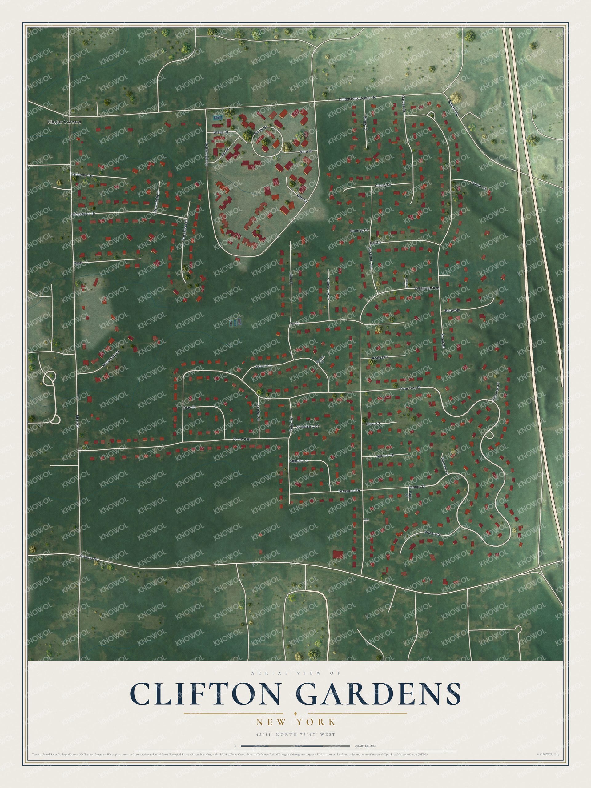 Watermarked full-map preview of Clifton Gardens, New York