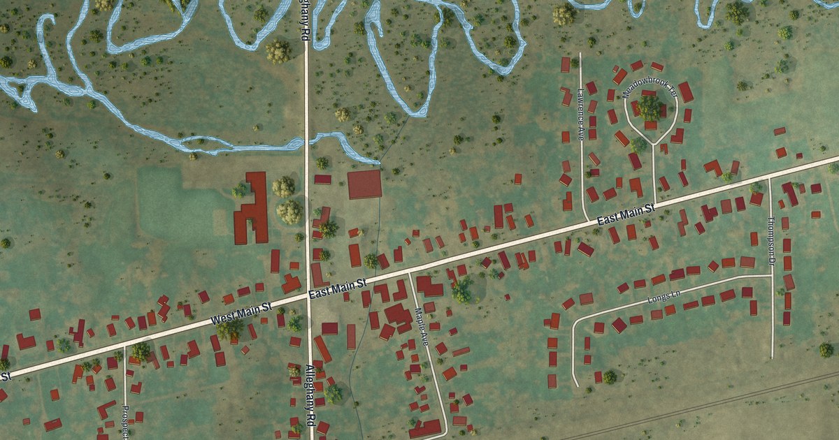 Map of Corfu, New York in 2026
