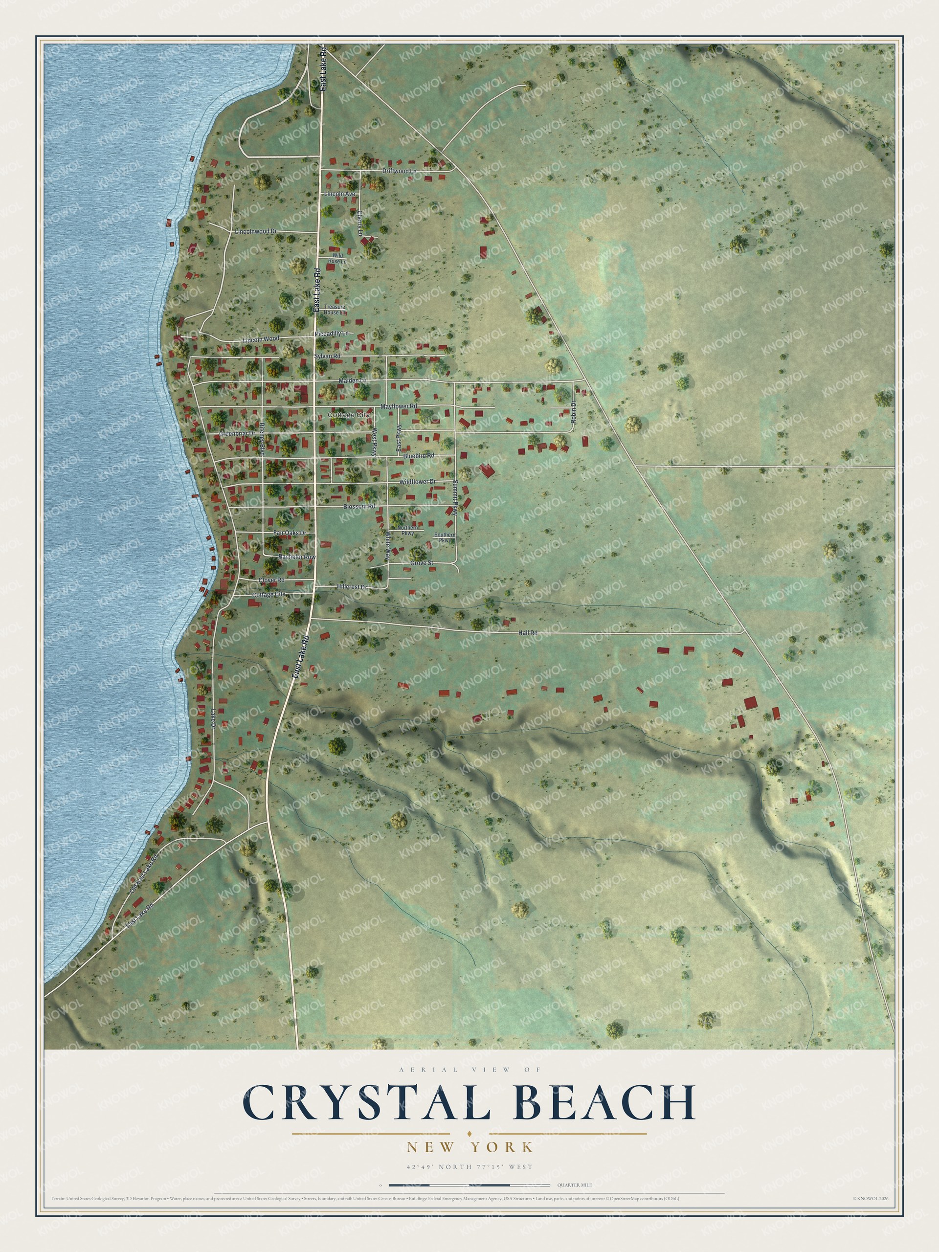 Watermarked full-map preview of Crystal Beach, New York